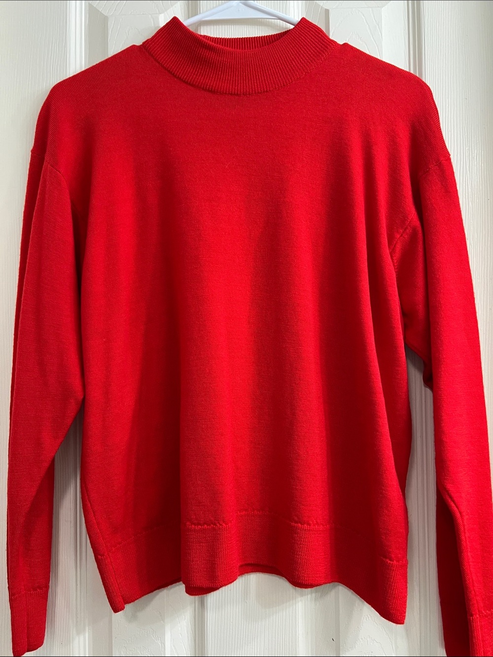Pitlochry Women's Red Wool Crowl-Neck Sweater - Classic Cozy Knit